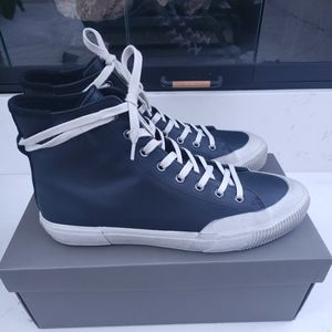 All Saints Men's Leather Dumont High Top Sneakers Black | Size US 11/EU 44